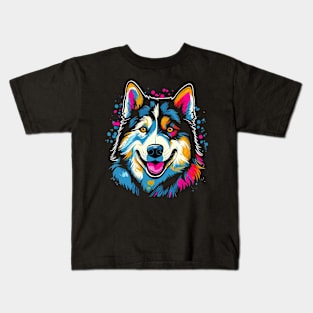 Siberian Husky Smiling Kids T-Shirt